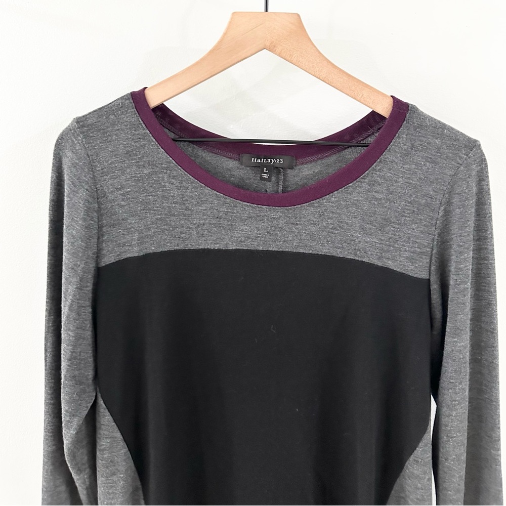 Hail3y:23 Purple & Gray Colorblock Button Back Tu… - image 2
